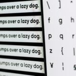 white surface with letters and words
